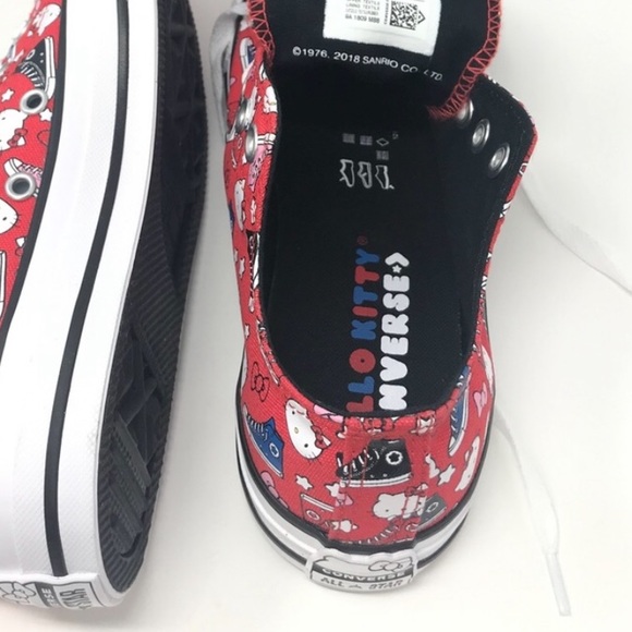 Converse&Hello Kitty Ctas OX 14F Fiery Red Kid’s - Picture 7 of 8